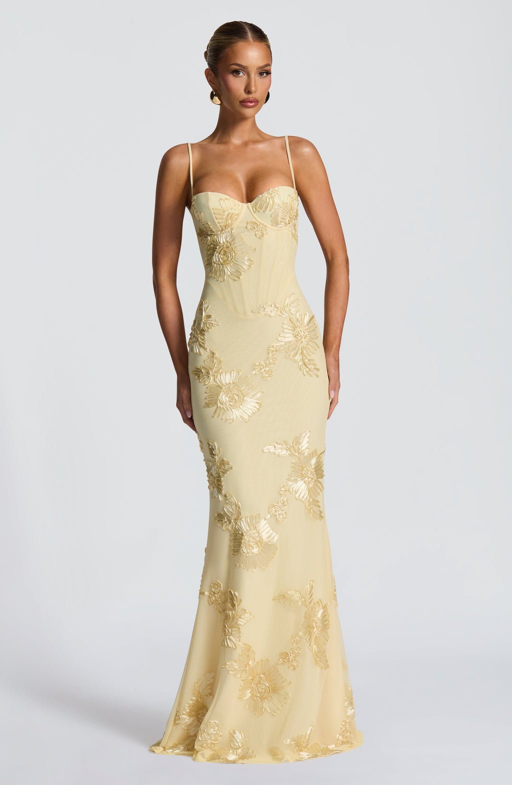 Elegant Evening Gown | Floral Corset Design with Flattering Fit | Formal Dresses for Women