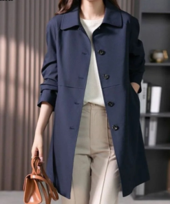 Women's Breathable Fabric Short Trench Coat | Elegant Tailored Fit for All Seasons