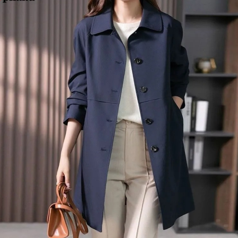 Women's Breathable Fabric Short Trench Coat | Elegant Tailored Fit for All Seasons