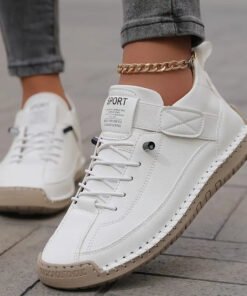 Women's Breathable Leather Slip-On Sneakers | Lightweight Comfort Shoes