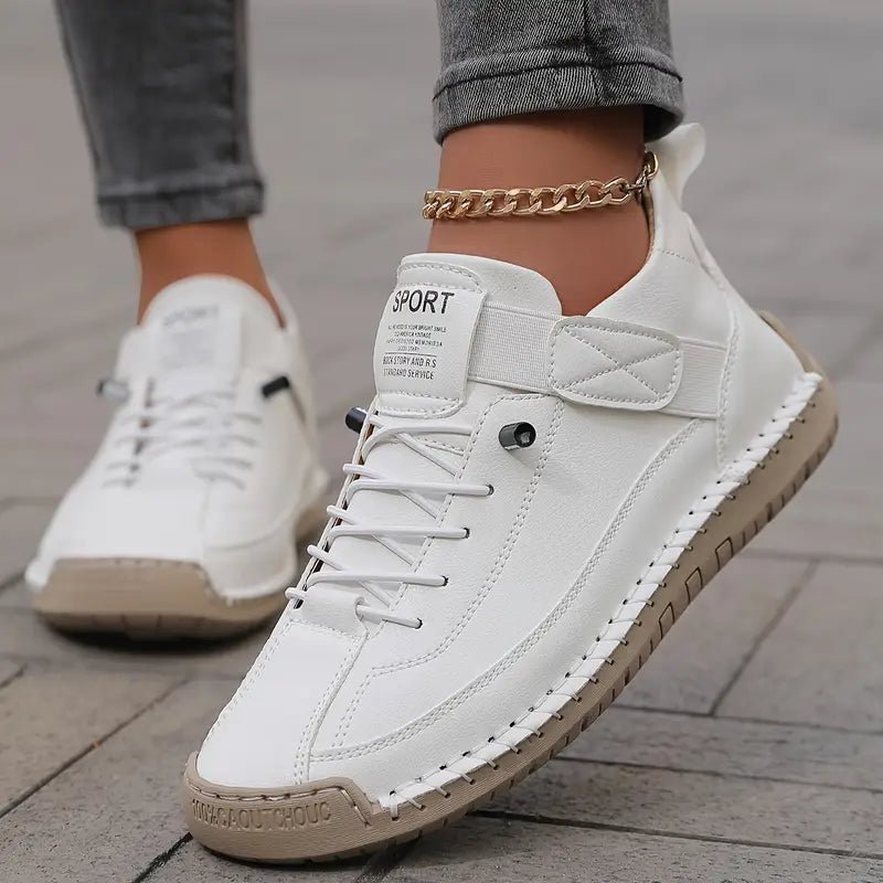 Women's Breathable Leather Slip-On Sneakers | Lightweight Comfort Shoes