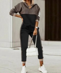 Women's Chic Patterned Zipper Tracksuit Set | Comfortable Casual Fashion Outfit