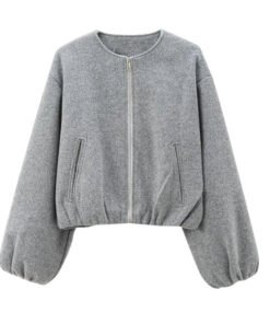 Women's Cotton Cropped Bomber Jacket | Chic Casual Outerwear for All Seasons
