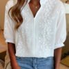 Women's Elegant Viscose Blouse | Soft Puff Sleeve Summer Top | Plus Size Available