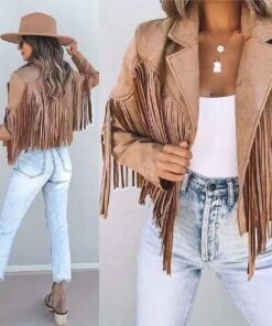 Women's Fringed Cropped Jacket | Stylish Bohemian Chic Outerwear