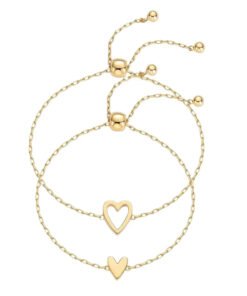 Women's High-Quality Metal Heart Bracelet Set | Delicate Adjustable Chain Jewelry