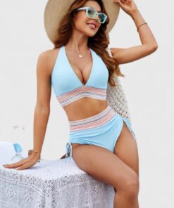 Women's High-Waisted Swimwear | Vibrant Plus Size Bikini Set with Tummy Control Design