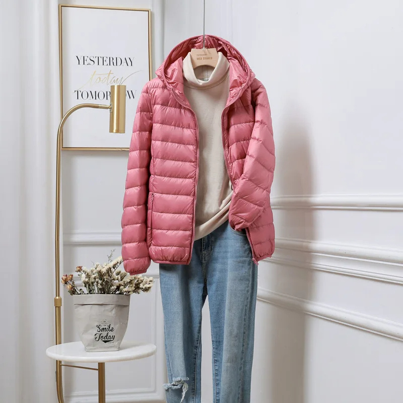 Women's Lightweight Black Puffer Jacket | Stylish Hooded Winter Coat for Cold Weather
