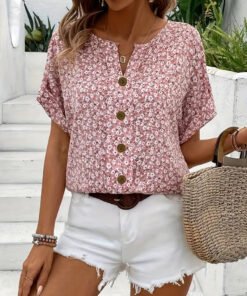Women's Lightweight Floral Print Blouse | Elegant Summer Tops for Women