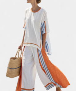 Women's Lightweight Striped Loungewear Set | Relaxed Oversized Summer Outfit