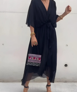 Women's Soft Fabric Midi Dress | Elegant Flutter Sleeve Summer Dress | Plus Size Available