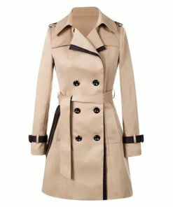 Women's Stylish Double-Breasted Trench Coat | Elegant Mid-Length Outerwear