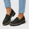 Women's Synthetic Loafers | Elegant Comfortable Black Slip-On Shoes
